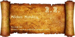 Módos Mihály névjegykártya